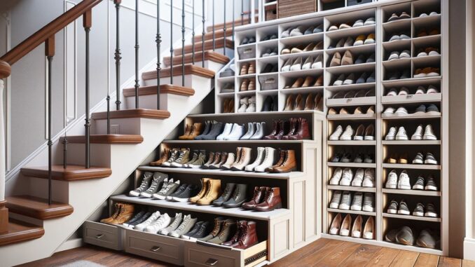 20 idées de rangement pour vos chaussures sous escalier et dans la maison