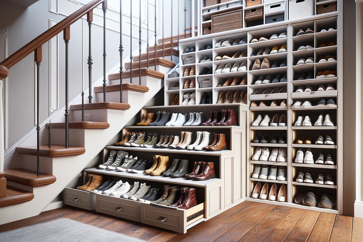 20 idées de Rangement pour Chaussures sous Escalier & Maison